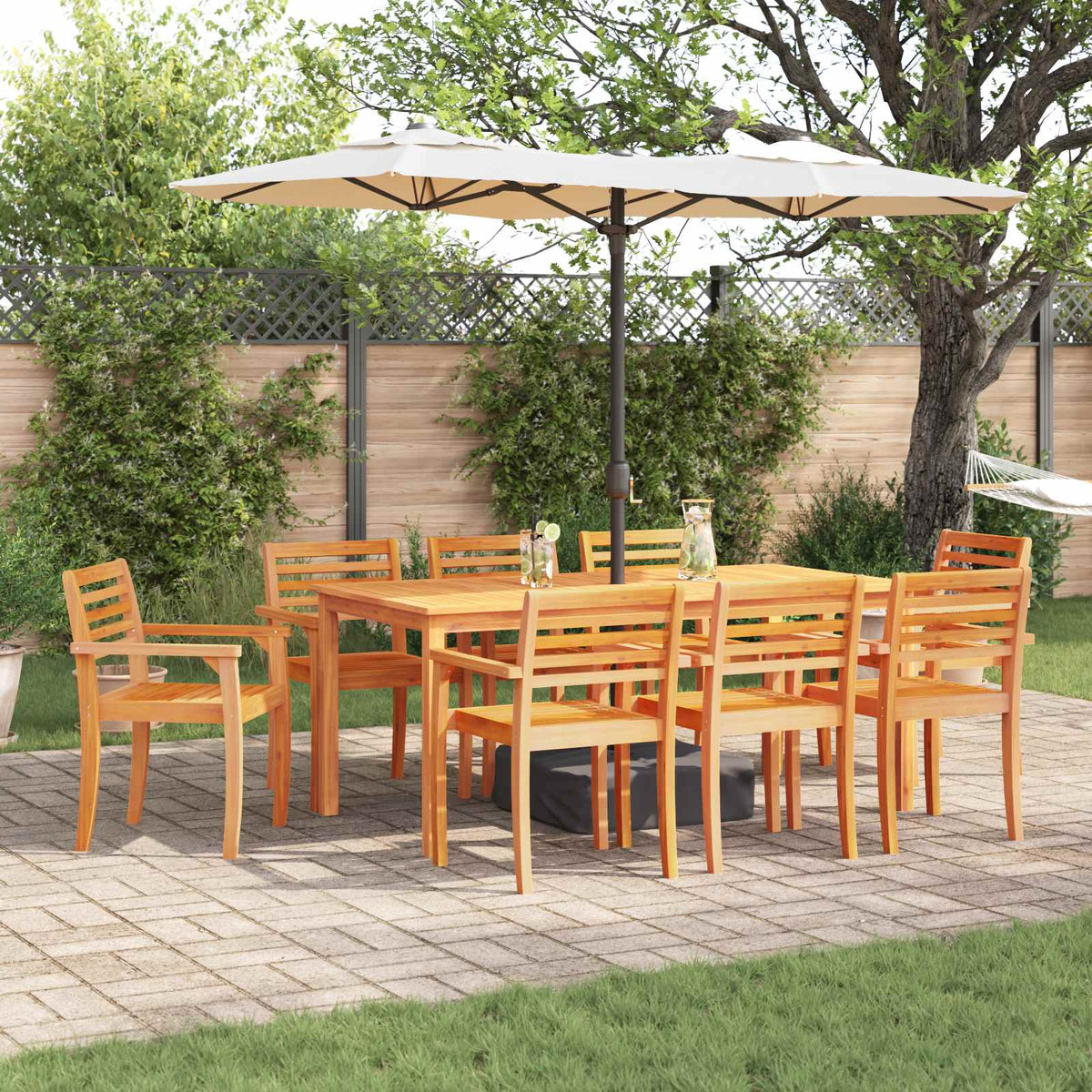Ensemble De Salle À Manger Pour Jardin 7 Pc Marron