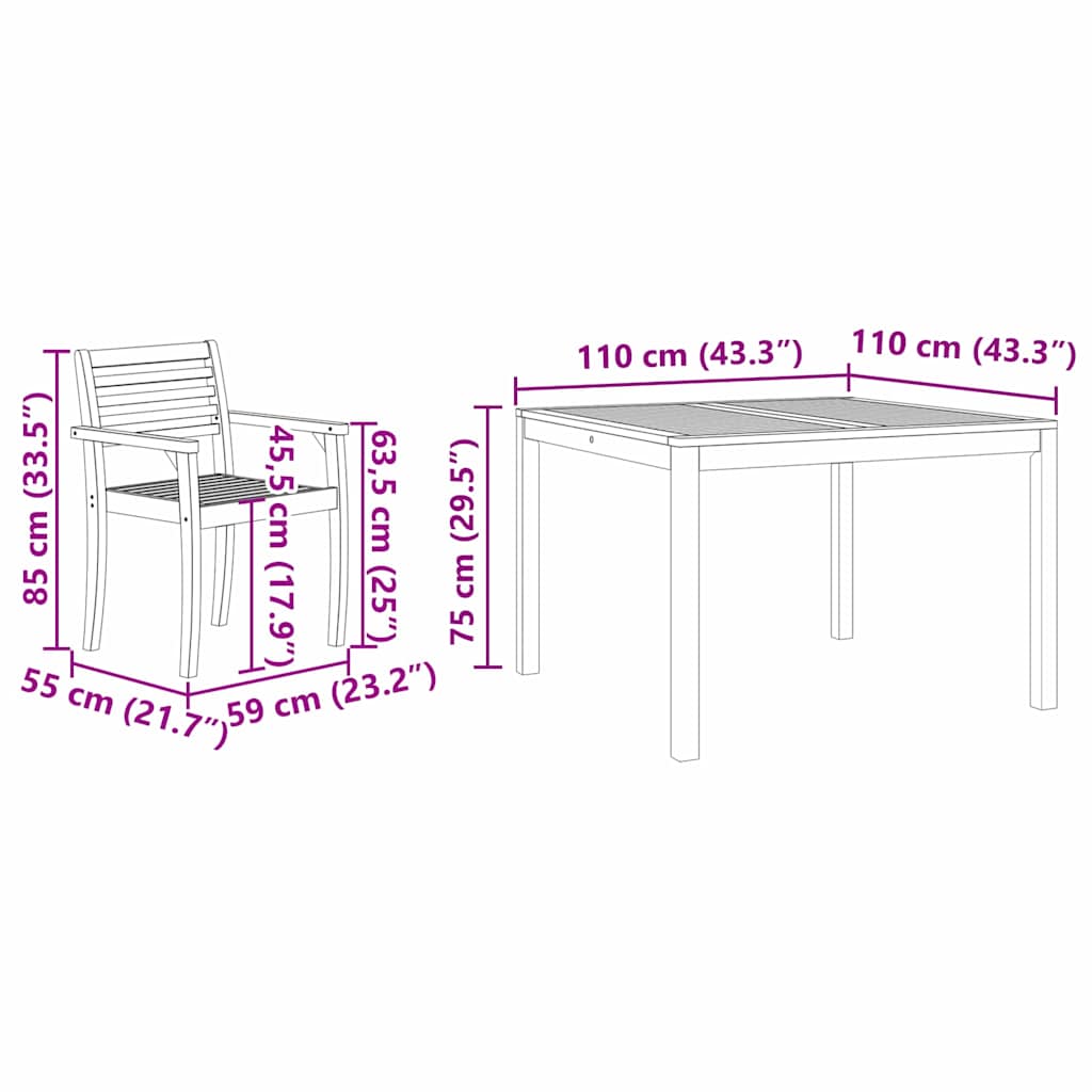 Ensemble De Salle À Manger Pour Jardin 3 Pc Marron