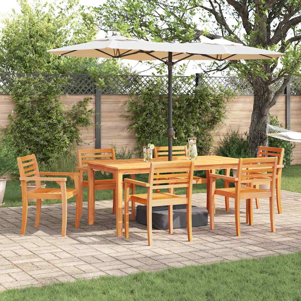 Ensemble De Salle À Manger Pour Jardin 7 Pc Marron