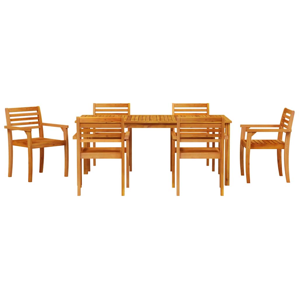Ensemble De Salle À Manger Pour Jardin 7 Pc Marron