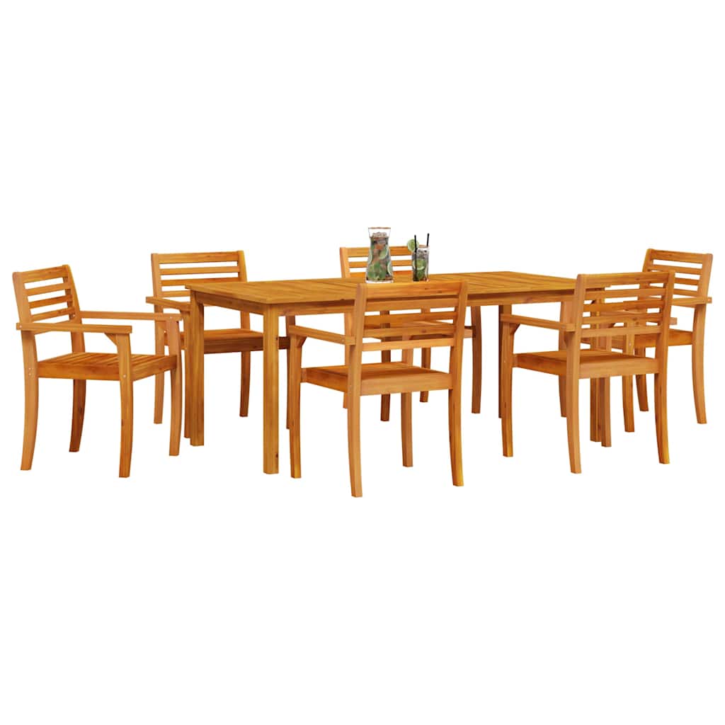 Ensemble De Salle À Manger Pour Jardin 7 Pc Marron