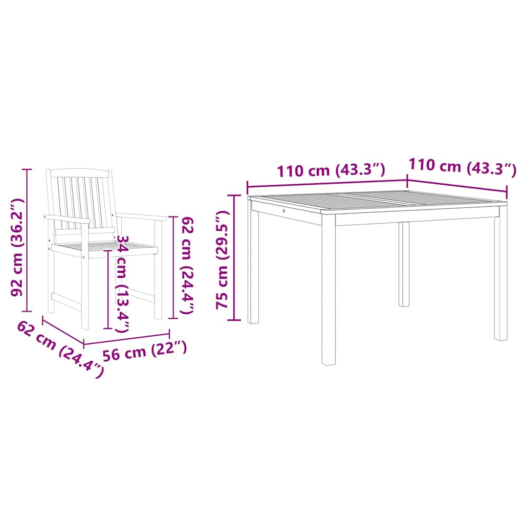 Ensemble De Salle À Manger Pour Jardin 3 Pc Marron