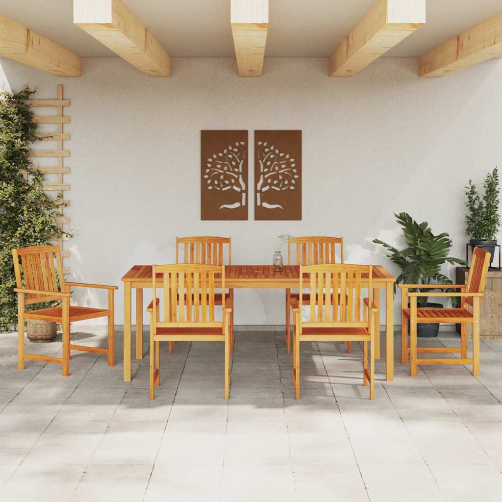 Ensemble De Salle À Manger Pour Jardin 7 Pc Marron