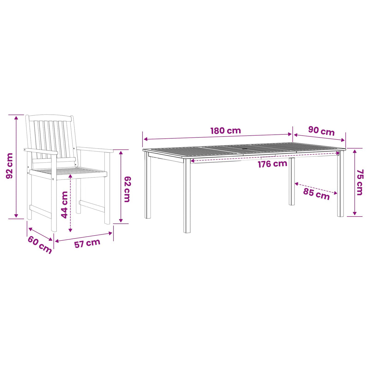 Ensemble De Salle À Manger Pour Jardin 7 Pc Marron