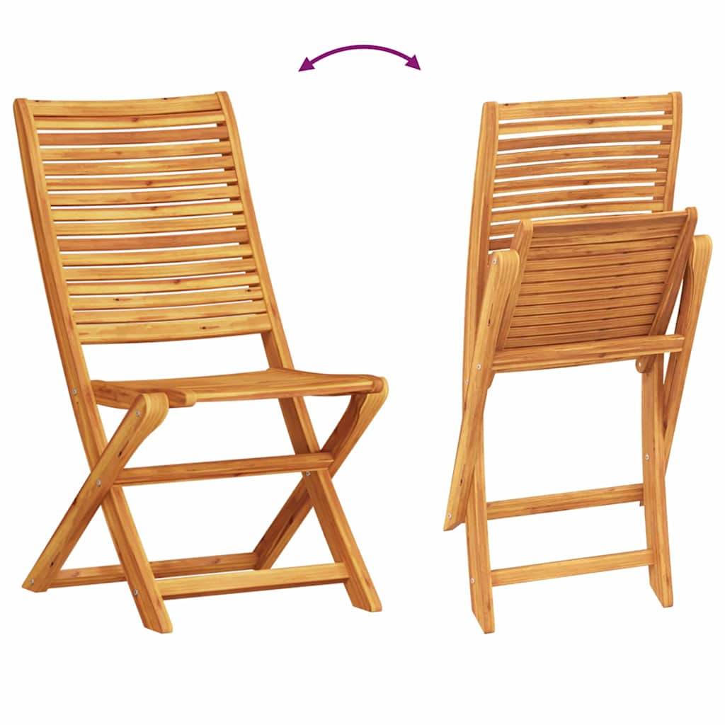 Ensemble Bistro Pliant 3 Pc Marron Bois D'acacia Massif