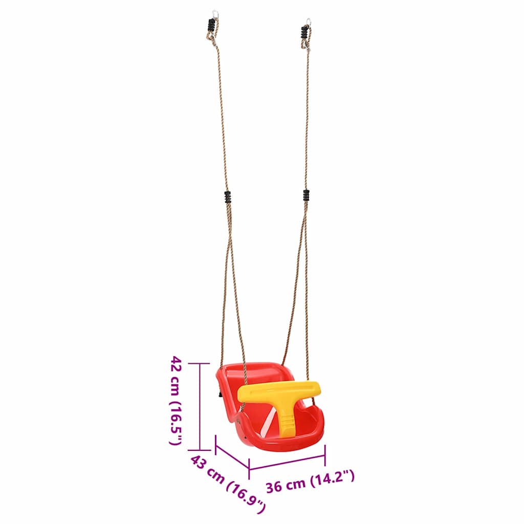 Balançoire Bébé 2 Pièces Rouge 36 X 43 X 42 Cm Plastique