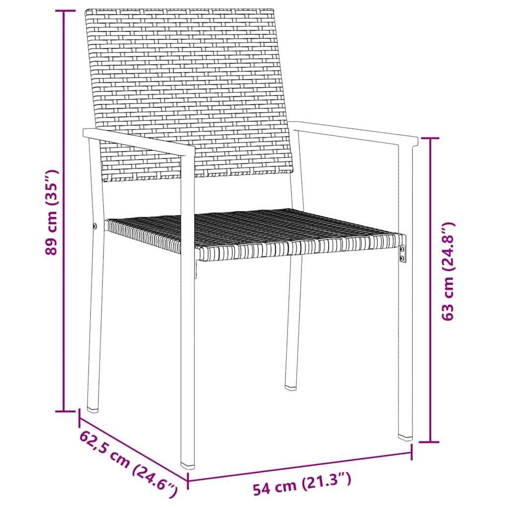 Ensemble De Salle À Manger Pour Jardin 5 Pc Noir Rotin Pe