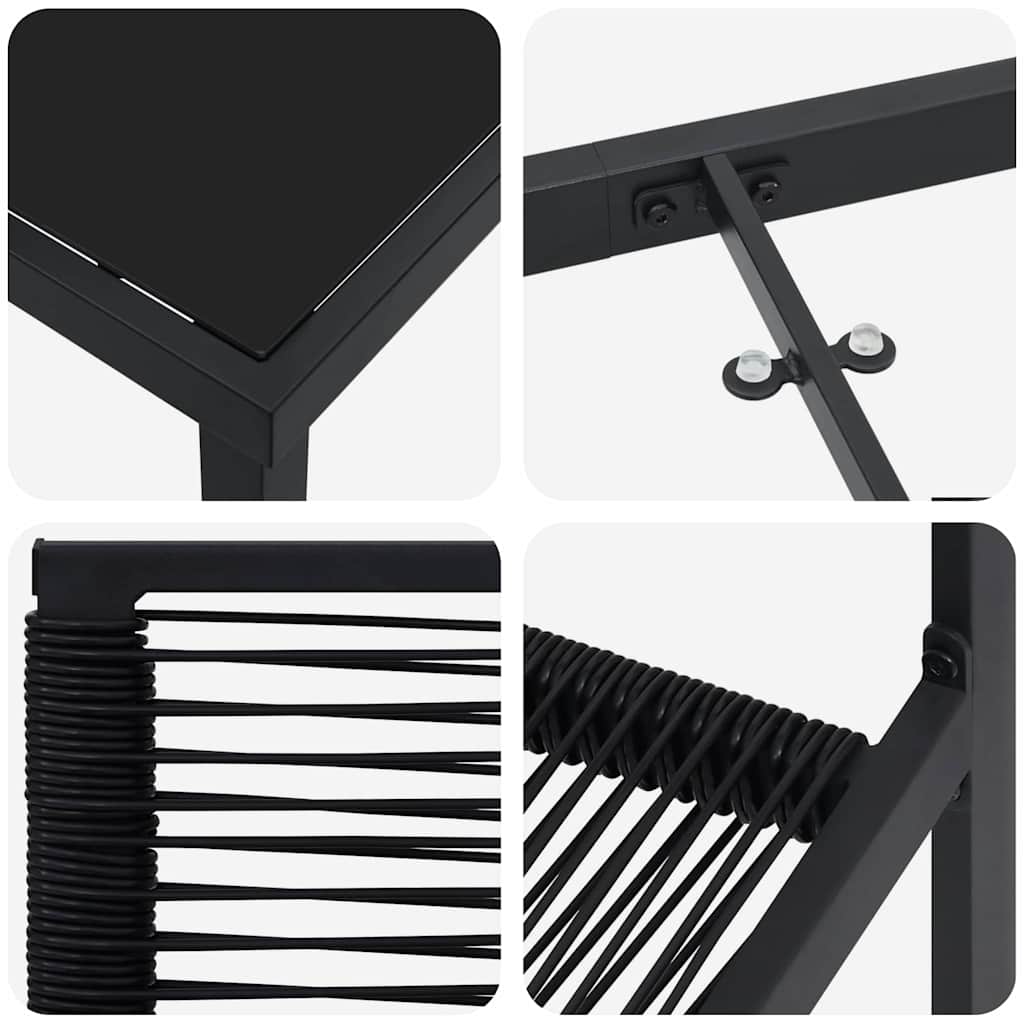 Ensemble De Salle À Manger Pour Jardin 5 Pc Noir
