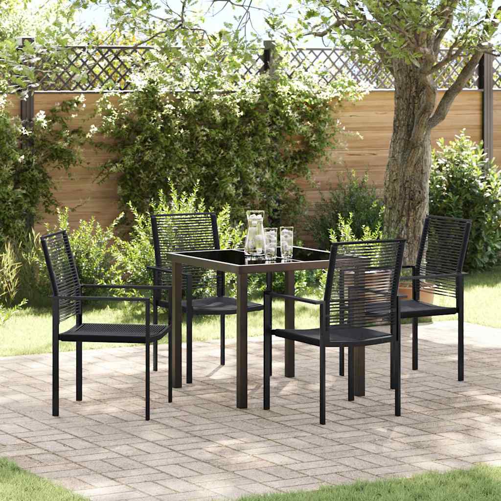 Ensemble De Salle À Manger Pour Jardin 5 Pc Noir