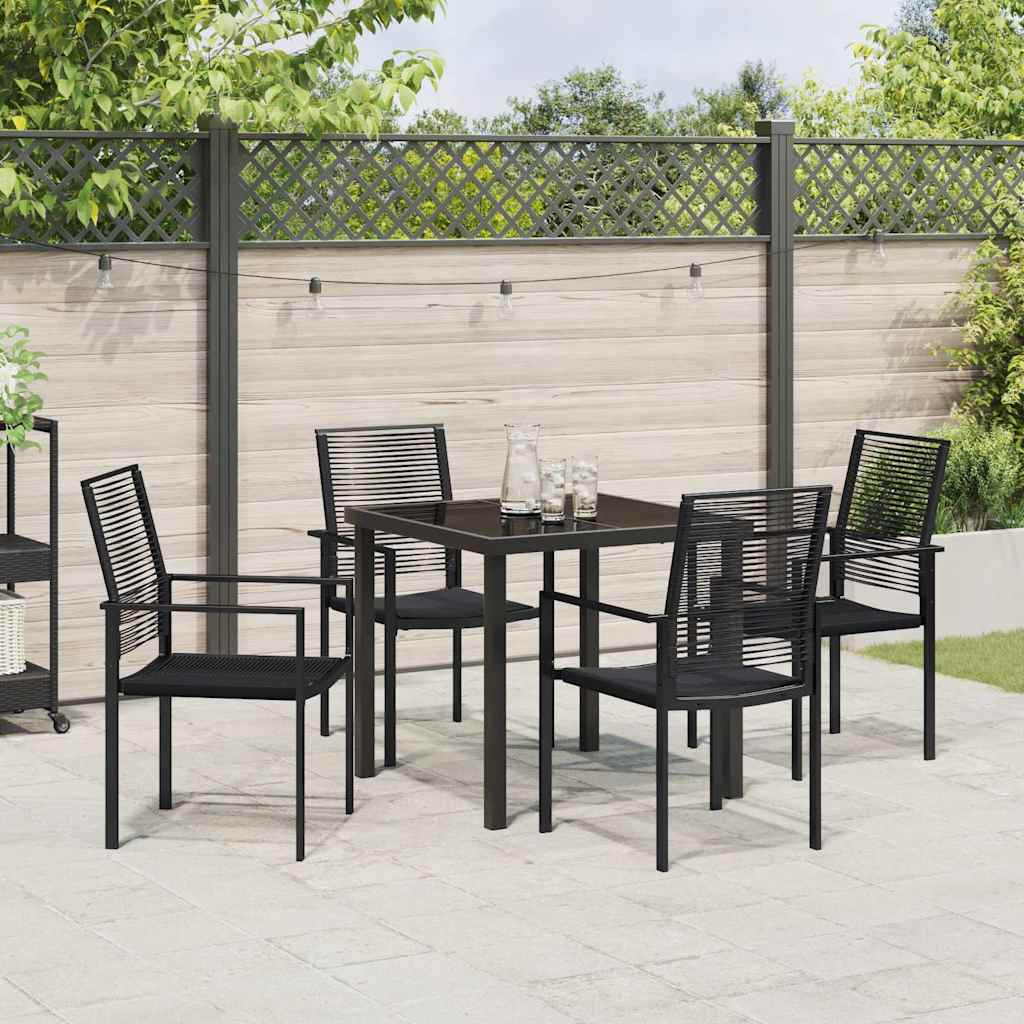 Ensemble De Salle À Manger Pour Jardin 5 Pc Noir