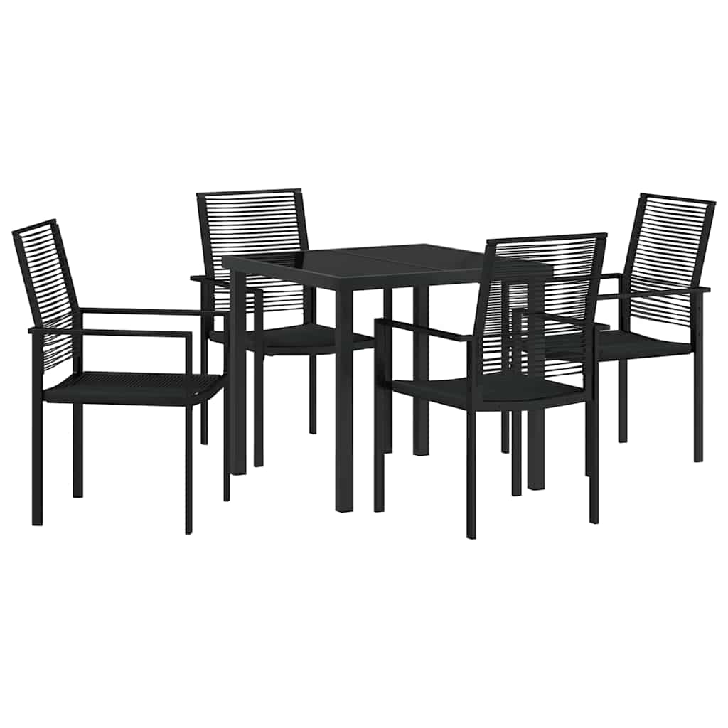 Ensemble De Salle À Manger Pour Jardin 5 Pc Noir