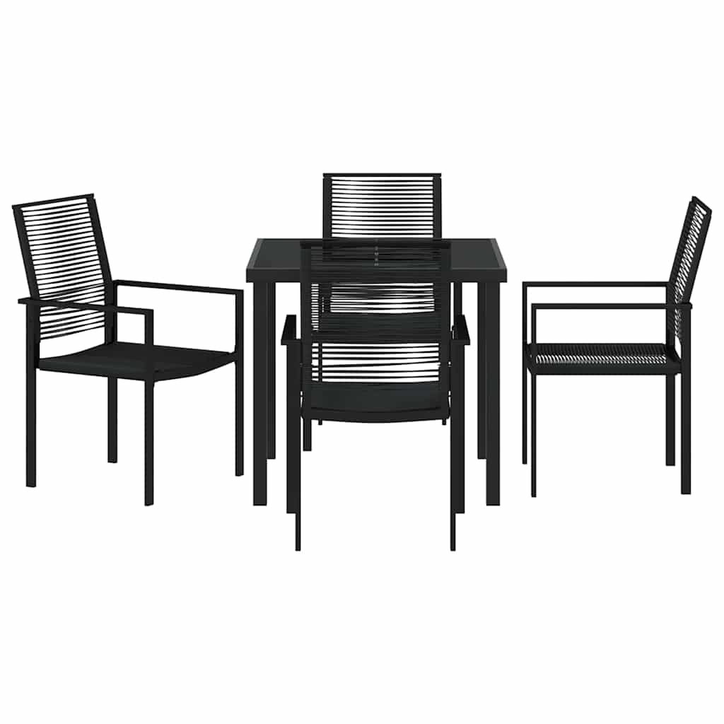 Ensemble De Salle À Manger Pour Jardin 5 Pc Noir