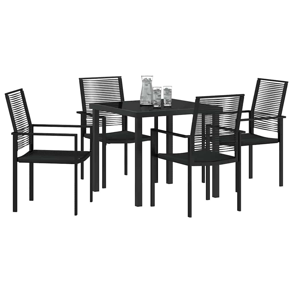 Ensemble De Salle À Manger Pour Jardin 5 Pc Noir