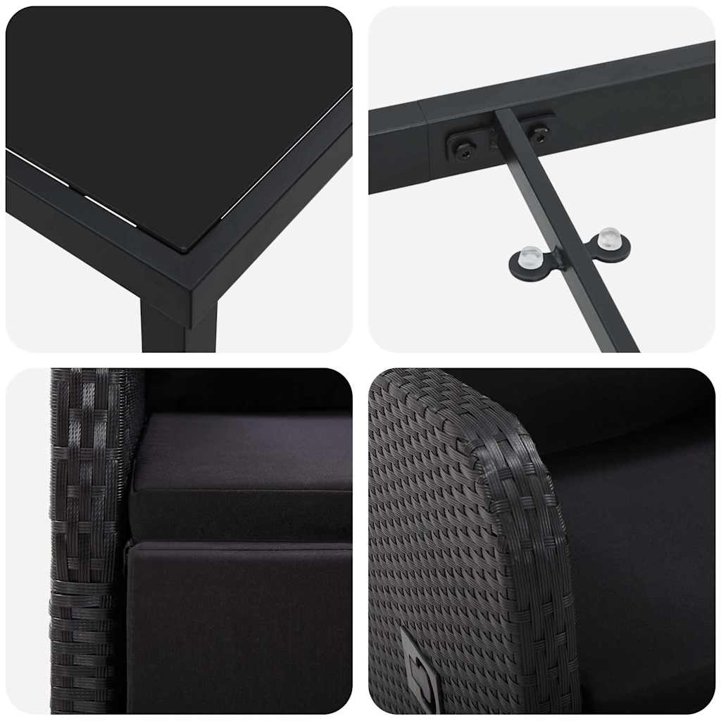 Ensemble De Salle À Manger Pour Jardin 7 Pc Noir Polyrotin