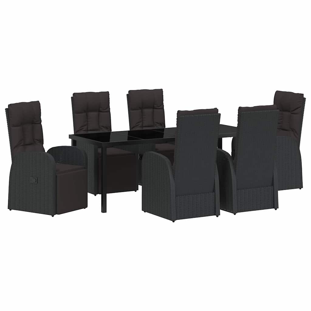 Ensemble De Salle À Manger Pour Jardin 7 Pc Noir Polyrotin