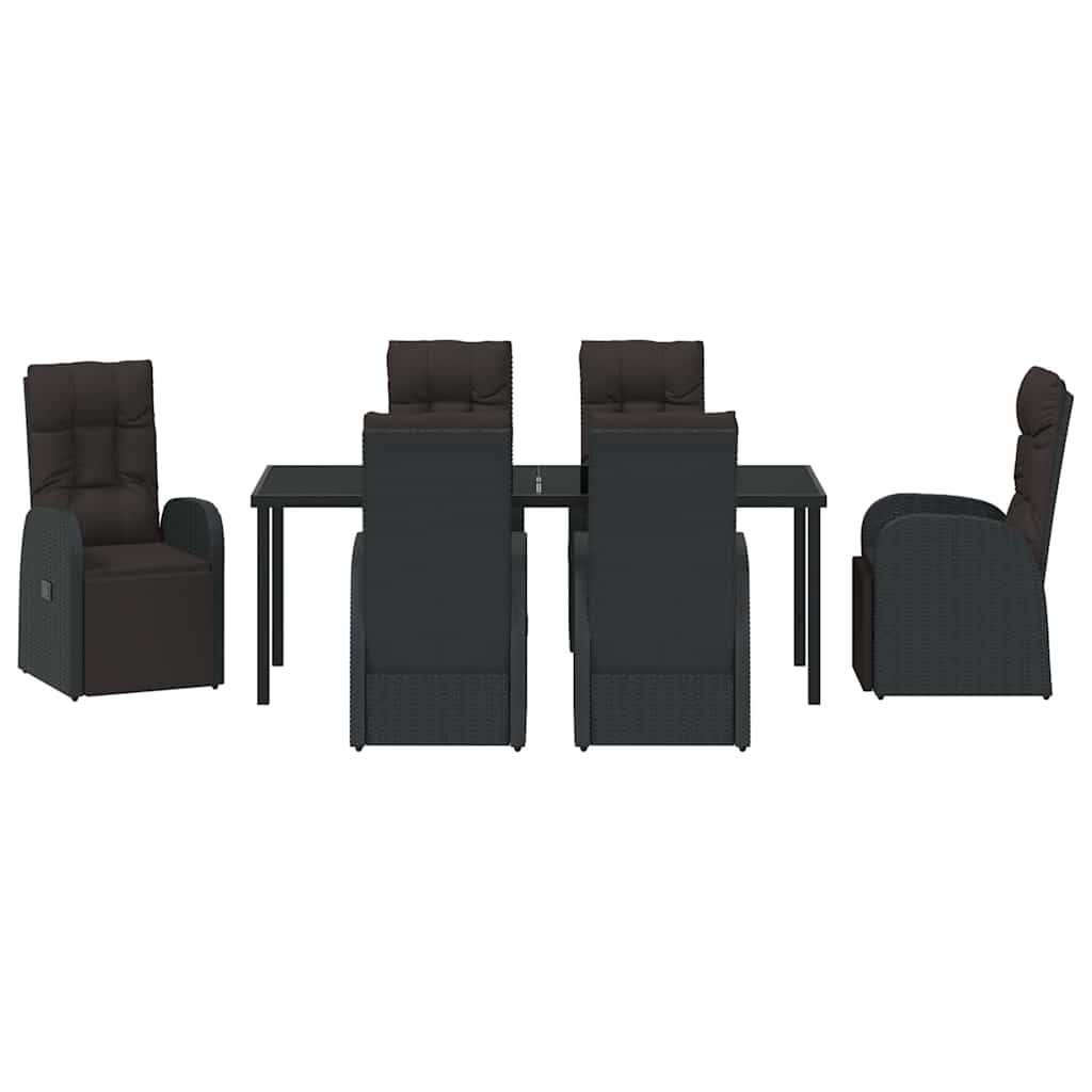 Ensemble De Salle À Manger Pour Jardin 7 Pc Noir Polyrotin