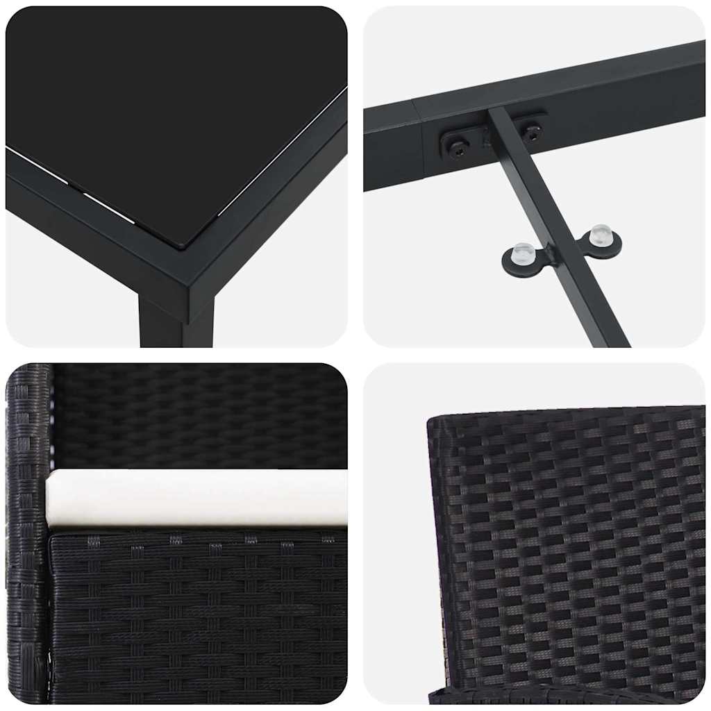 Ensemble De Salle À Manger Pour Jardin 5 Pc Noir Polyrotin