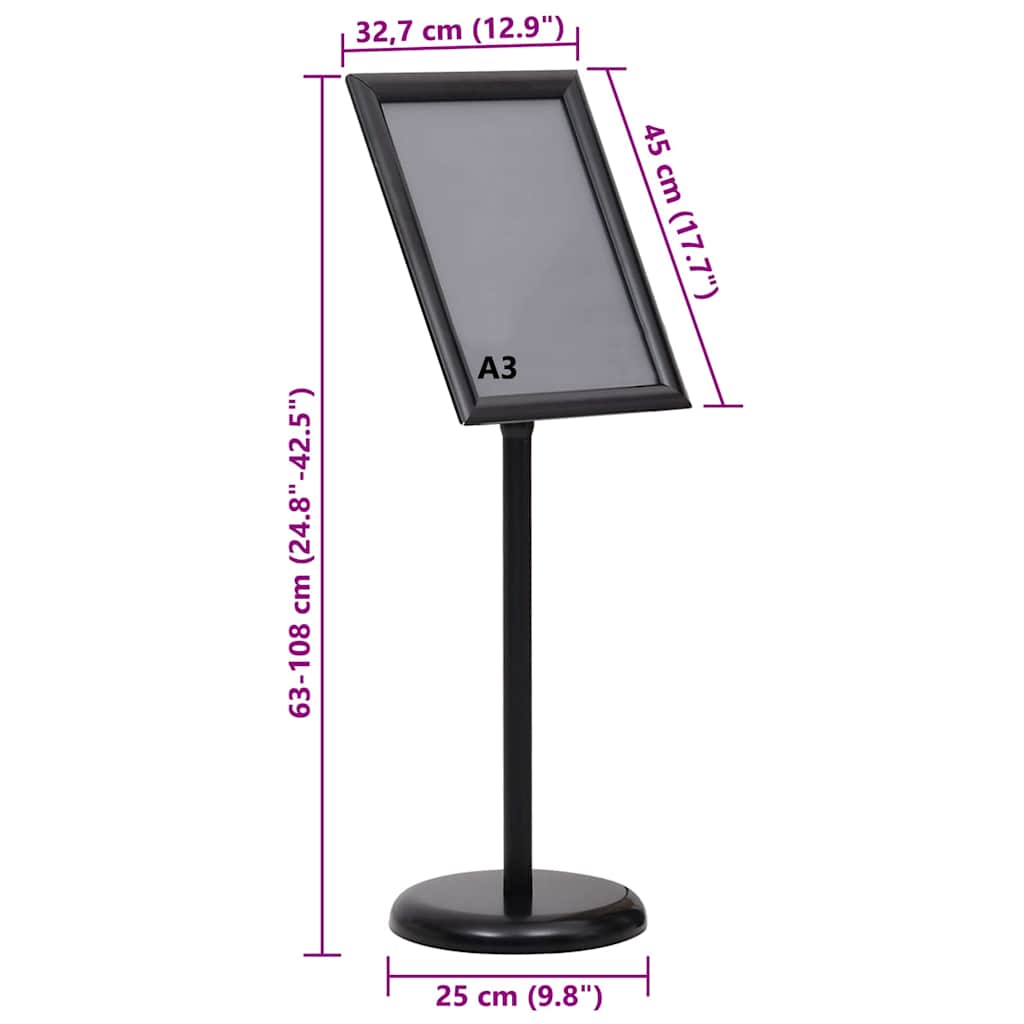 Supports De Posters 2 Pc 45 X 32,7 X 108 Cm Aluminium
