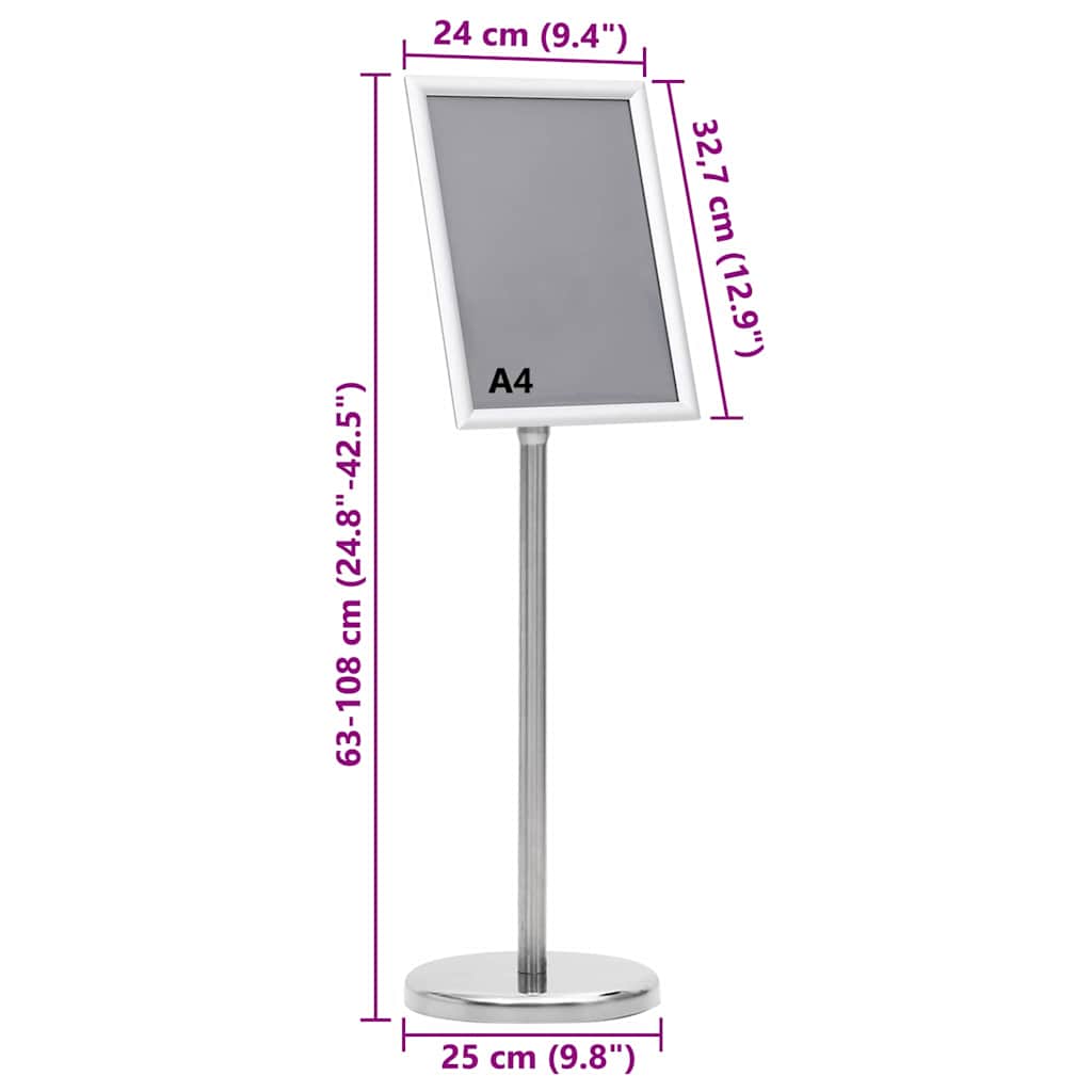 Supports De Posters 2 Pc 32,7 X 24 X 108 Cm Aluminium
