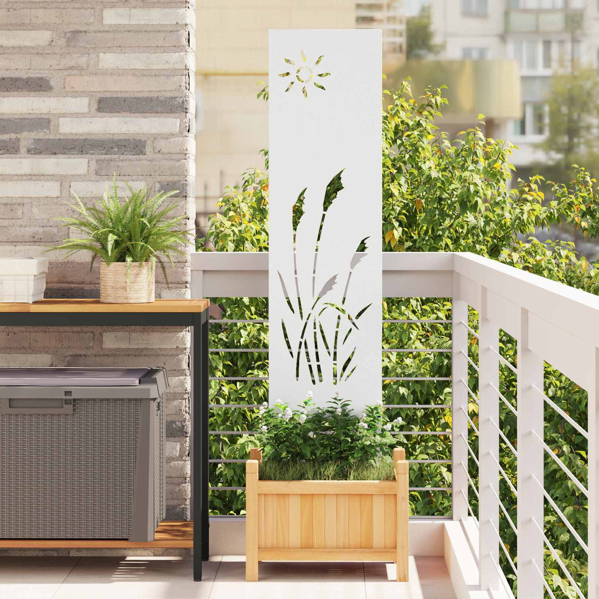 Écran De Confidentialité De Jardin Fretwork Argenté