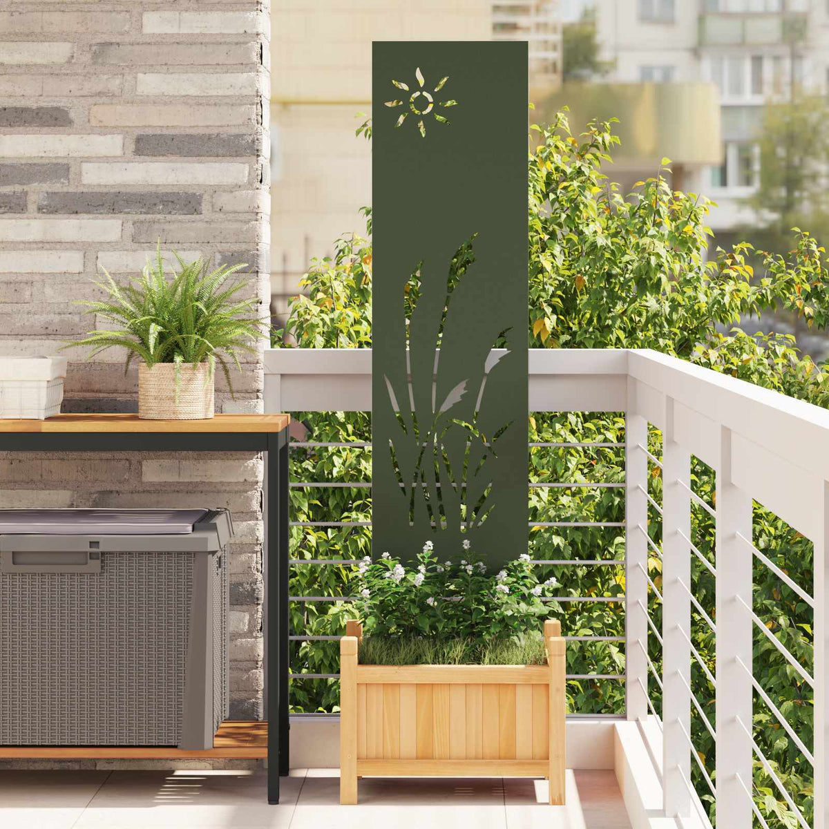 Écran De Confidentialité De Jardin Fretwork Argenté
