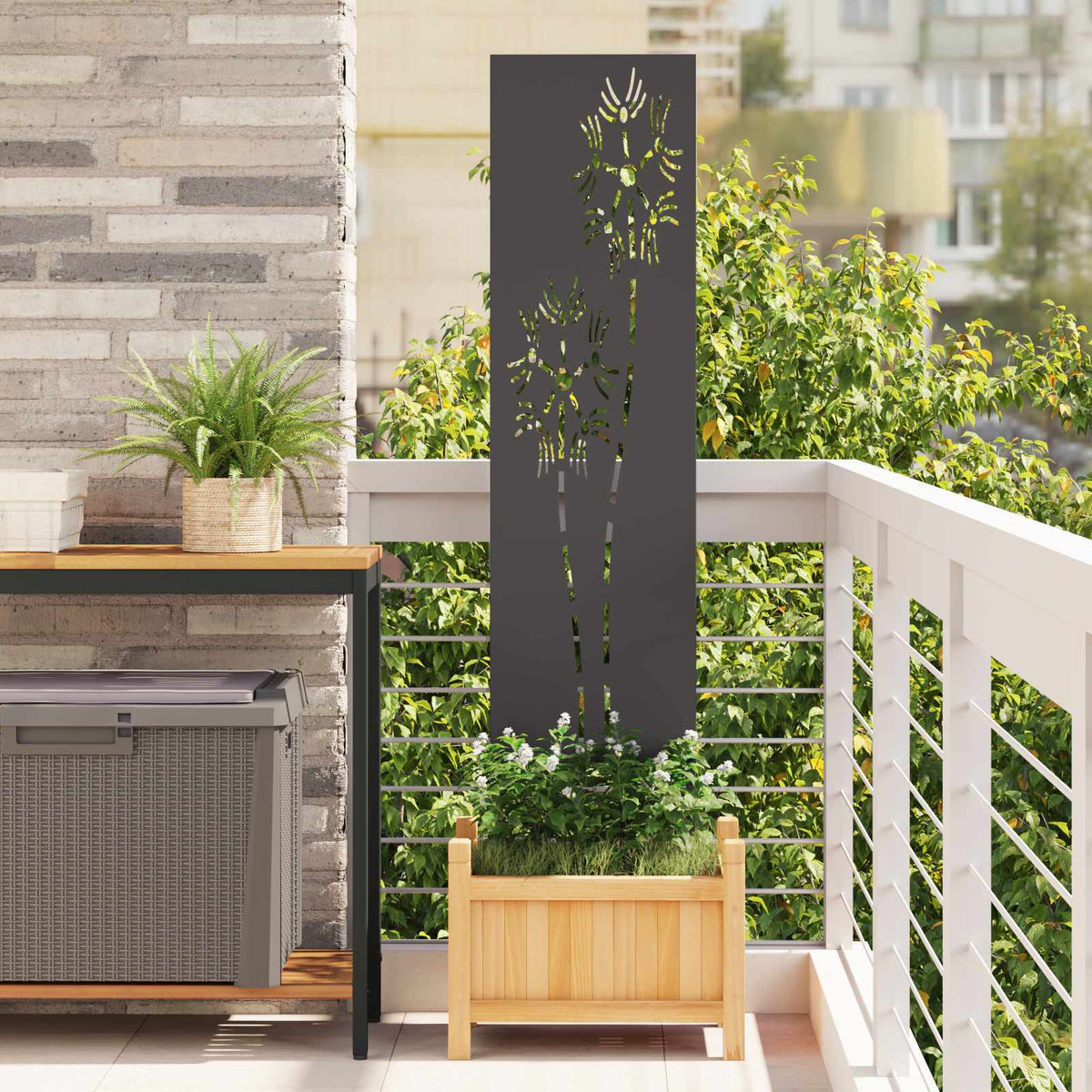 Écran De Confidentialité De Jardin Fretwork Argenté