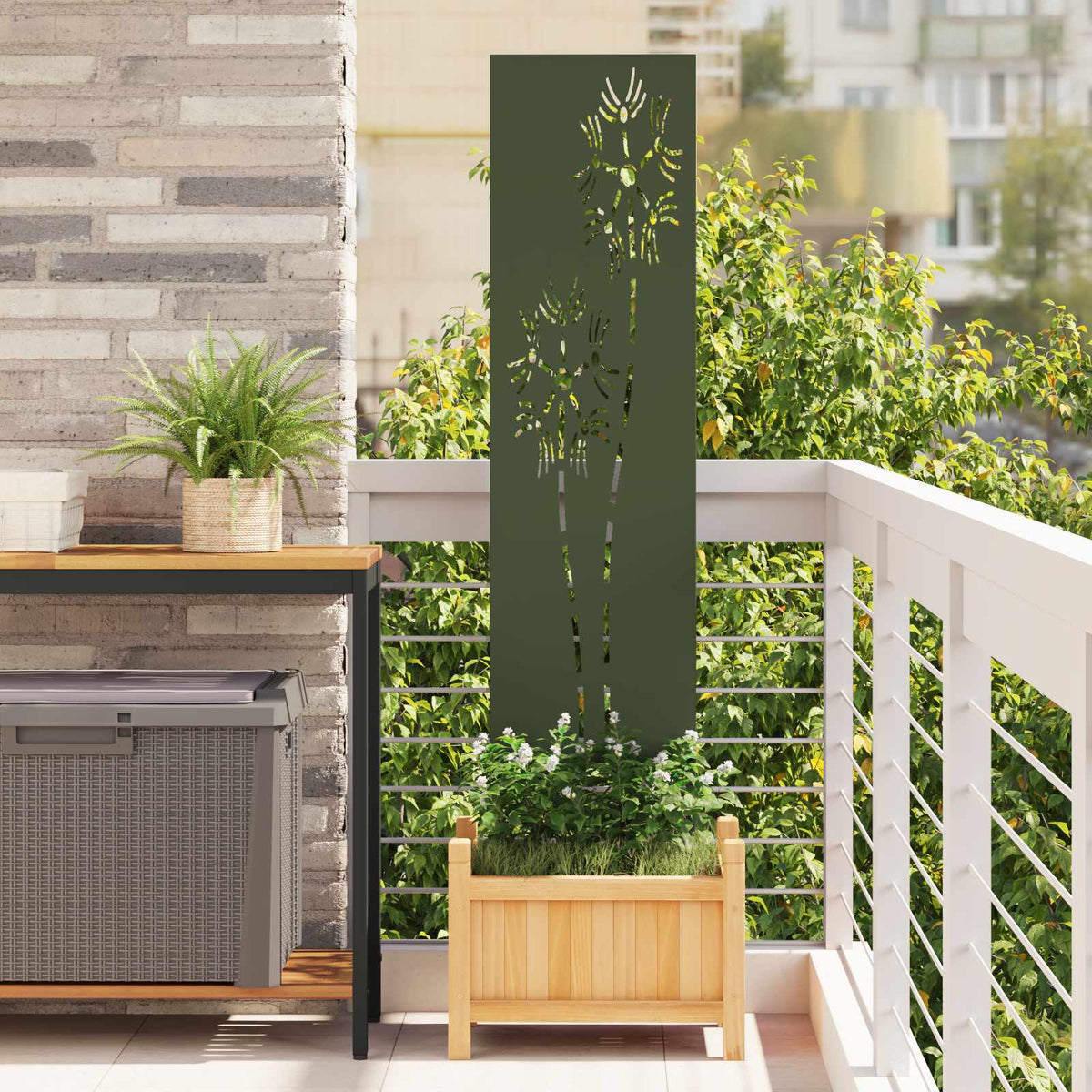 Écran De Confidentialité De Jardin Fretwork Argenté