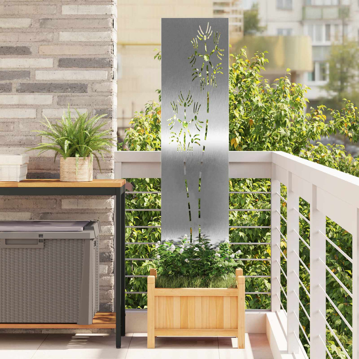 Écran De Confidentialité De Jardin Fretwork Argenté