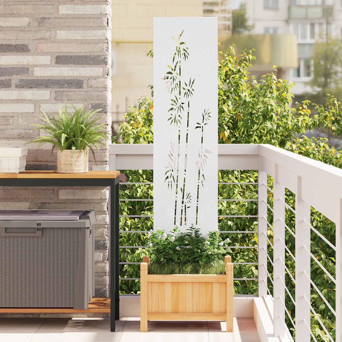 Écran De Confidentialité De Jardin Fretwork Argenté
