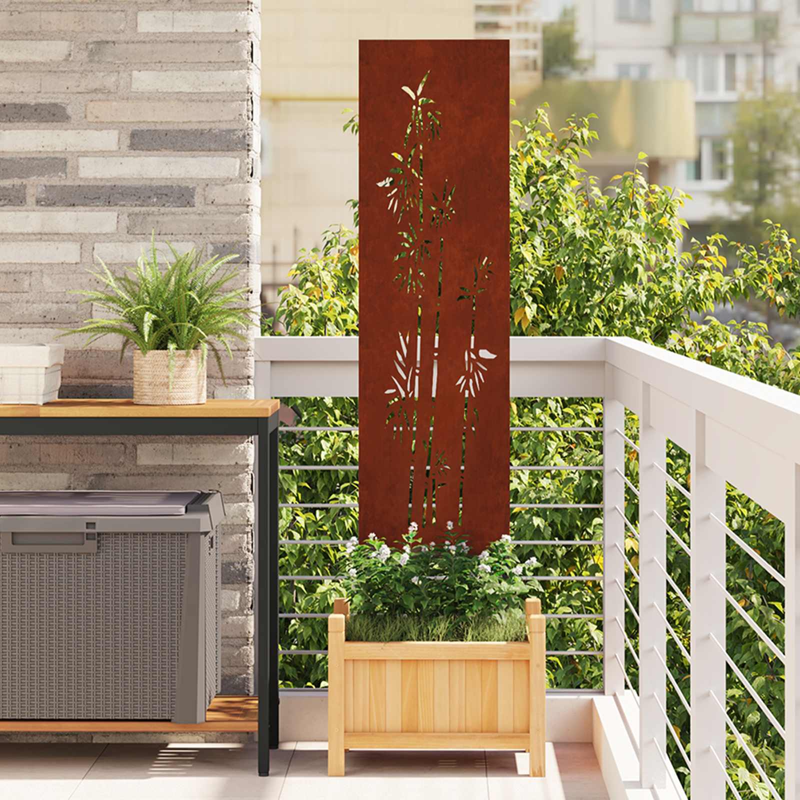 Écran De Confidentialité De Jardin Fretwork Argenté