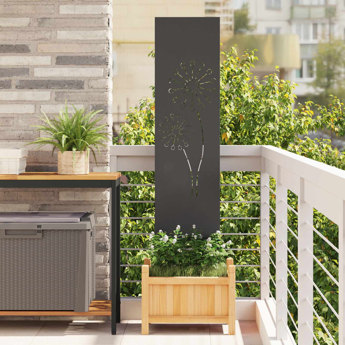 Écran De Confidentialité De Jardin Fretwork Argenté