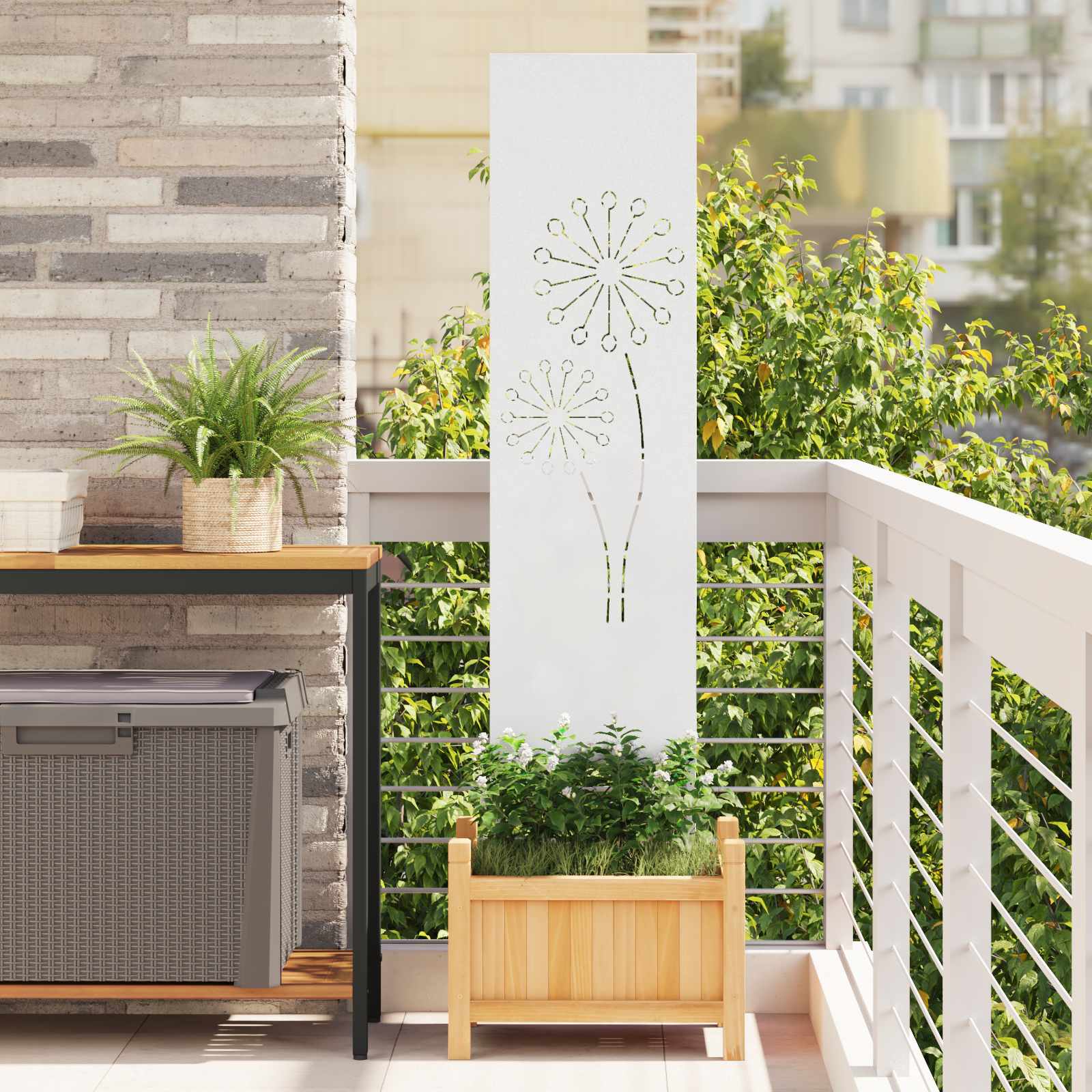 Écran De Confidentialité De Jardin Fretwork Argenté