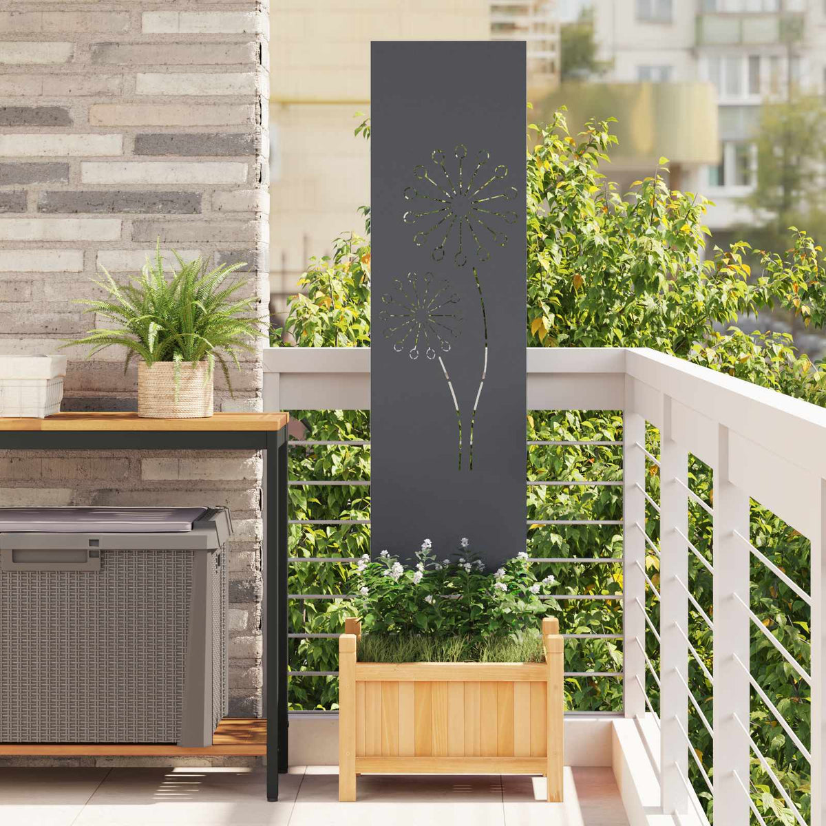 Écran De Confidentialité De Jardin Fretwork Argenté