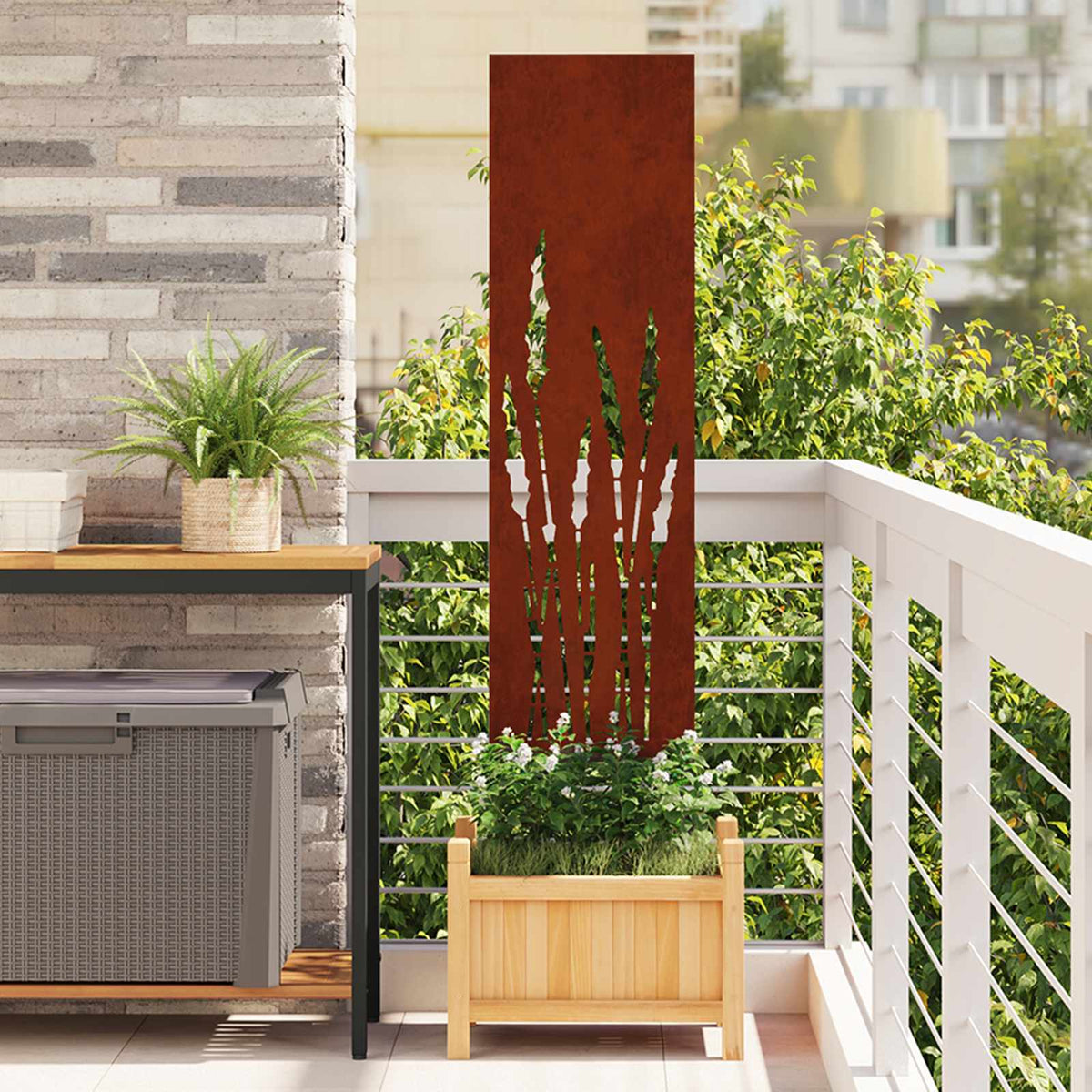 Écran De Confidentialité De Jardin Fretwork Argenté