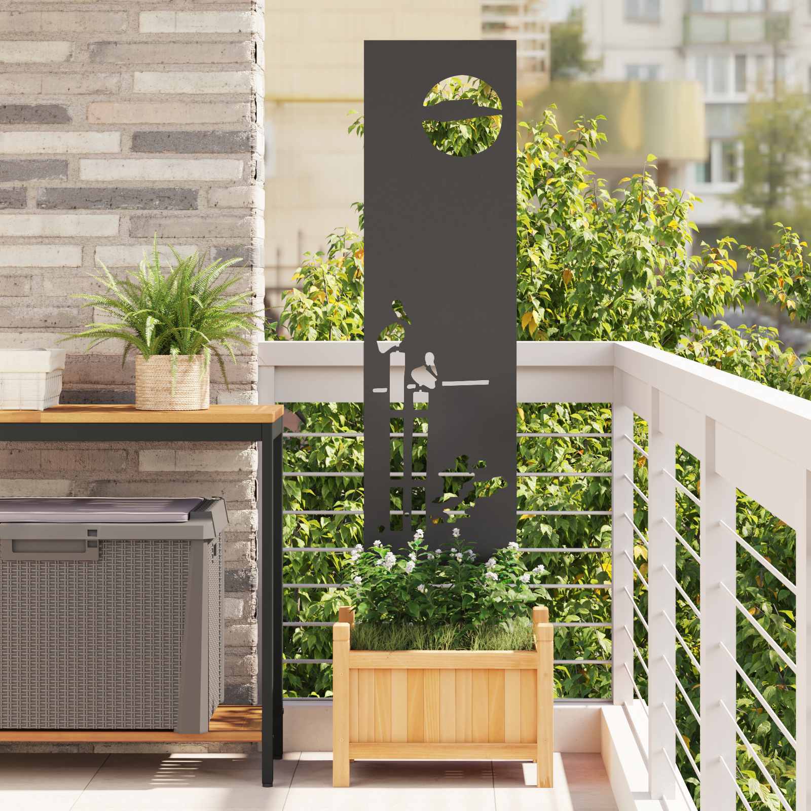 Écran De Confidentialité De Jardin Fretwork Argenté