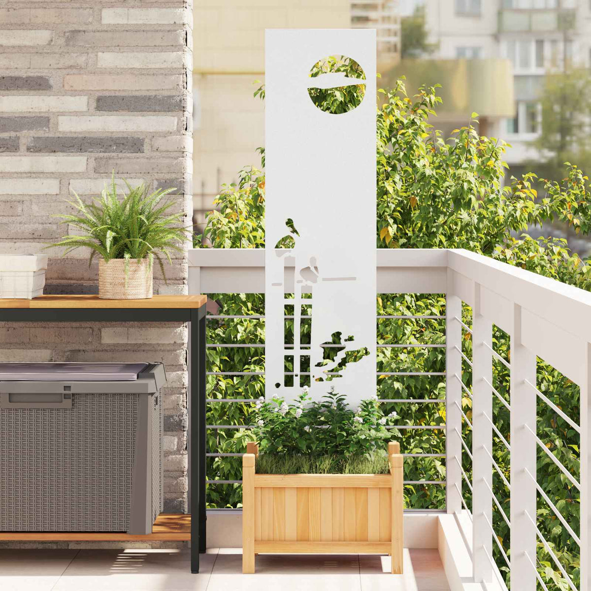 Écran De Confidentialité De Jardin Fretwork Argenté