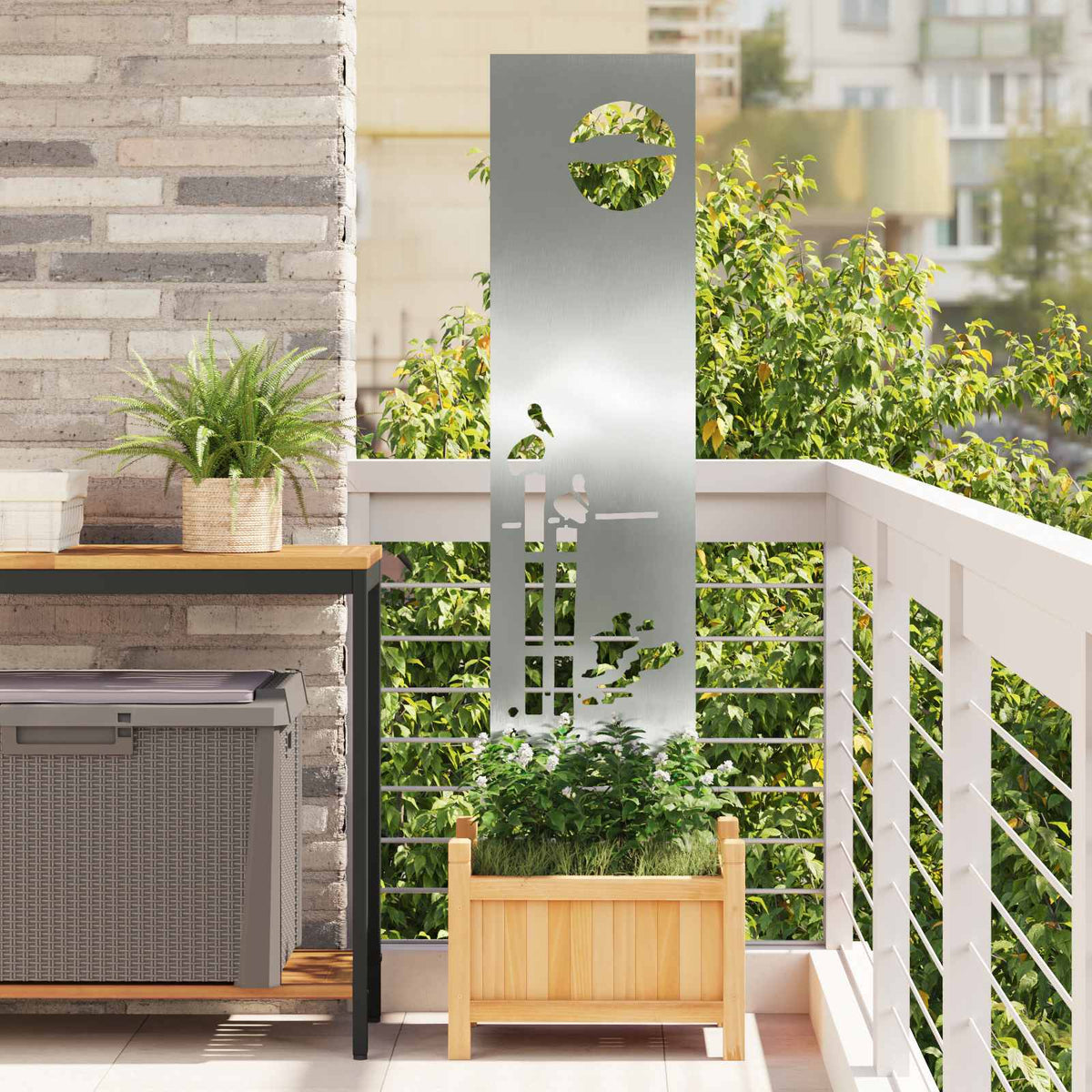 Écran De Confidentialité De Jardin Fretwork Argenté