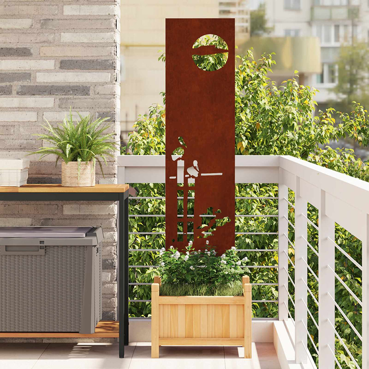 Écran De Confidentialité De Jardin Fretwork Argenté
