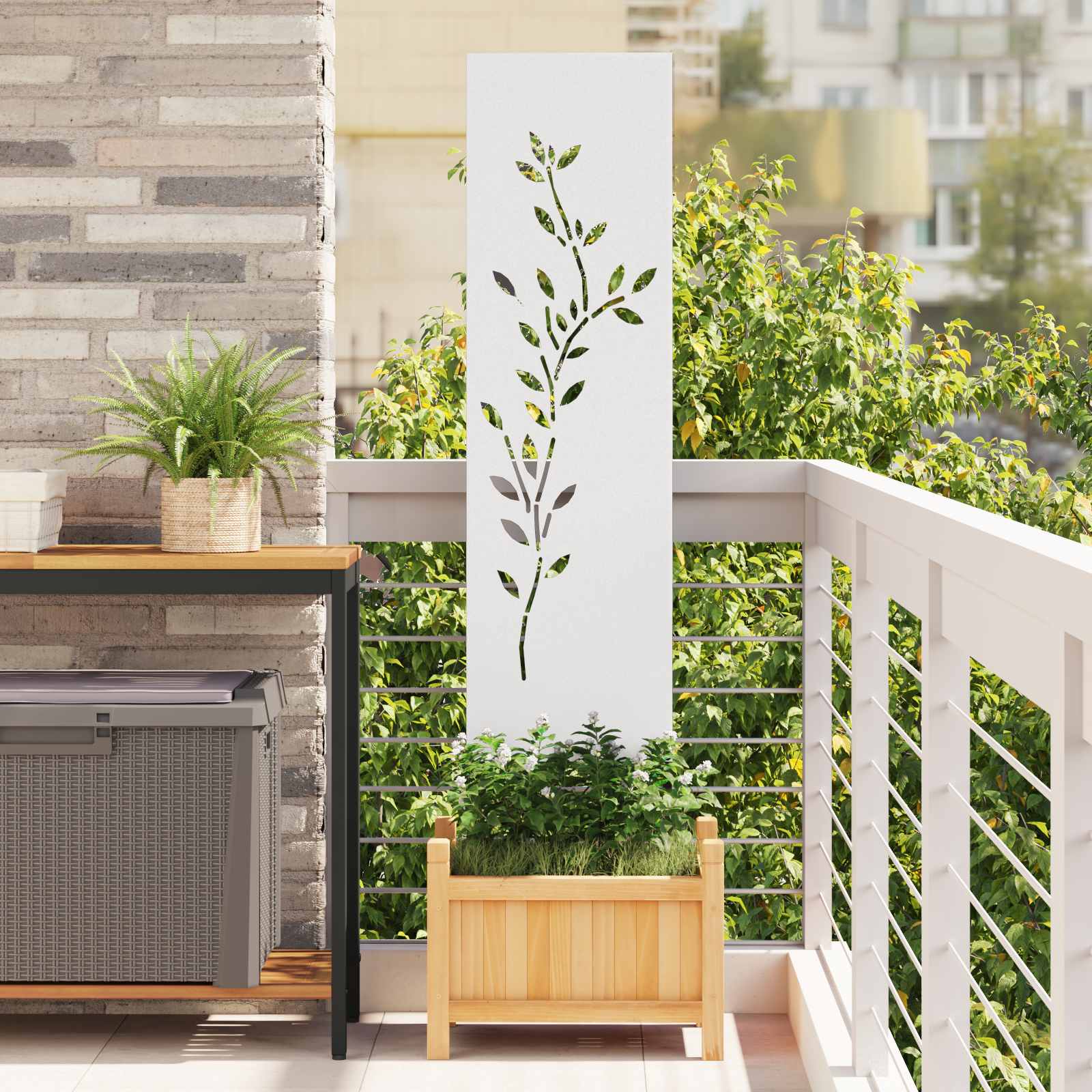 Écran De Confidentialité De Jardin Fretwork Argenté