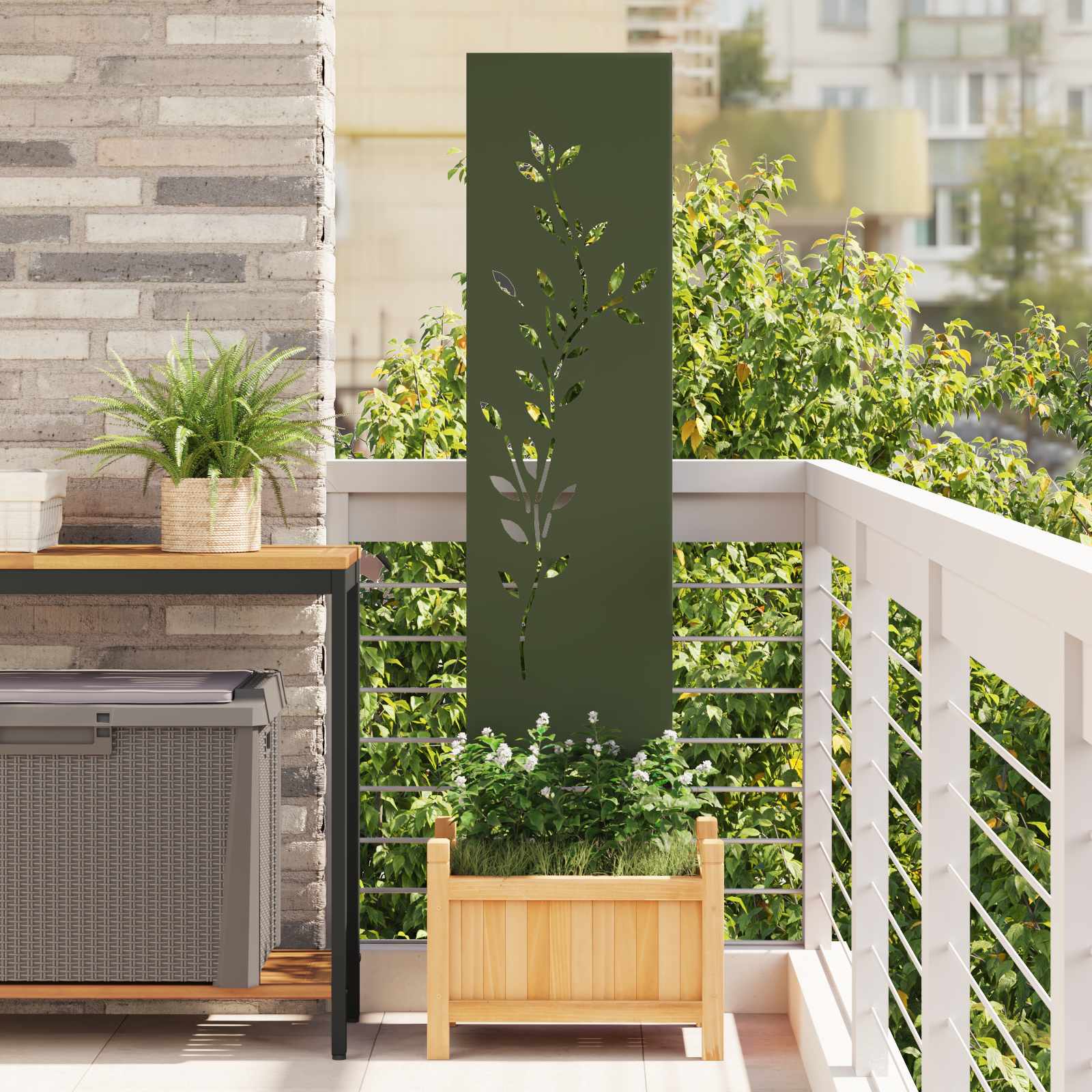 Écran De Confidentialité De Jardin Fretwork Argenté