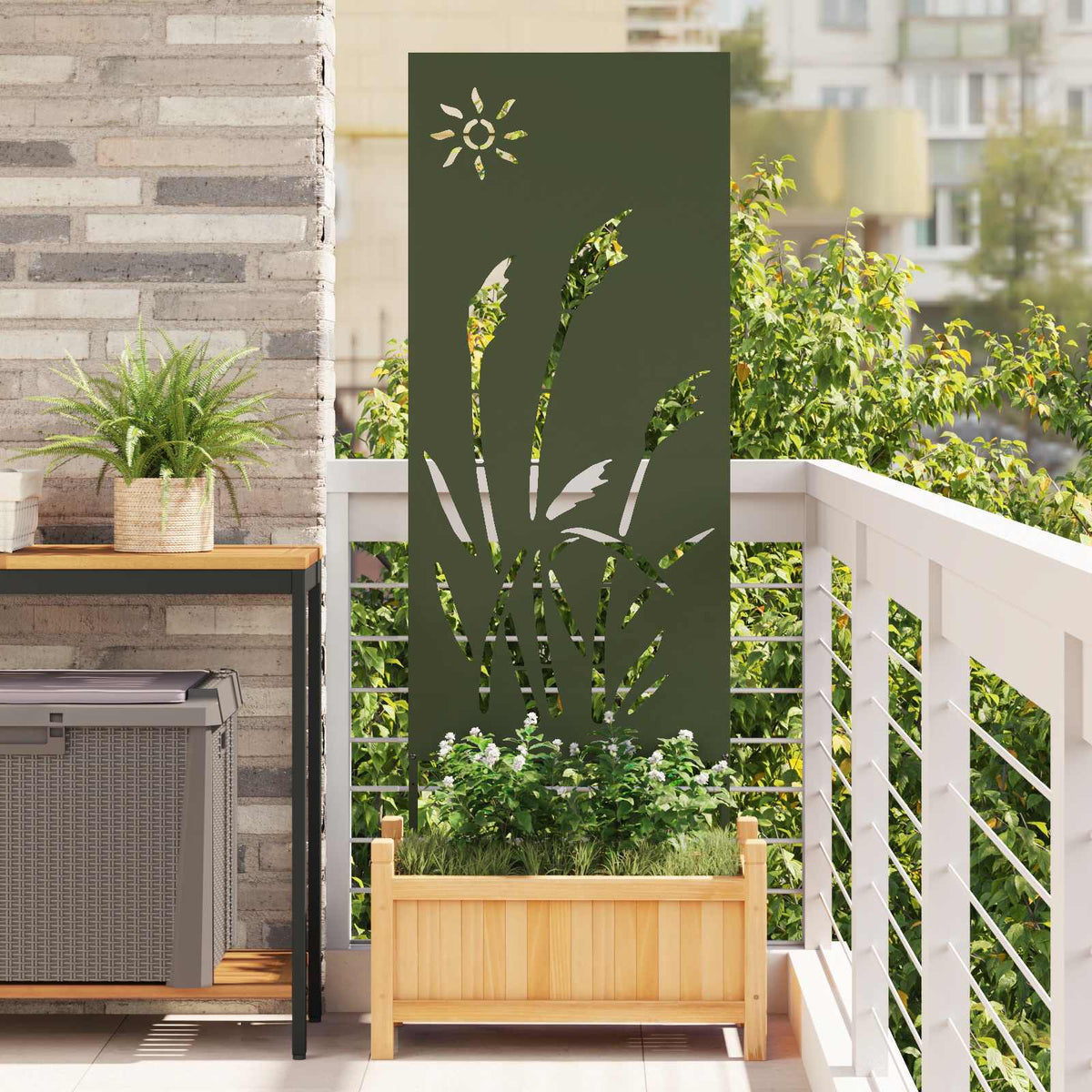 Écran De Confidentialité De Jardin Fretwork Argenté