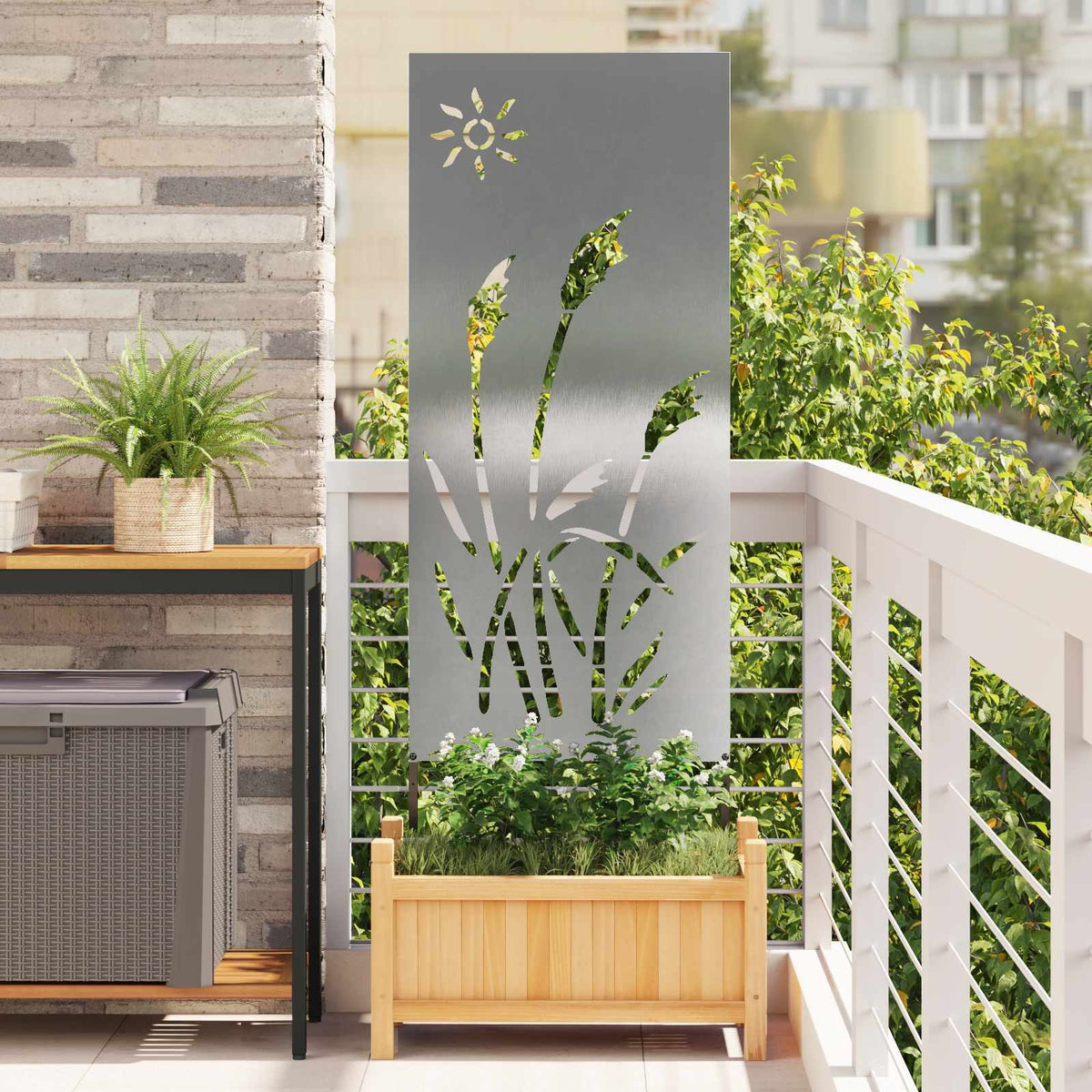 Écran De Confidentialité De Jardin Fretwork Argenté