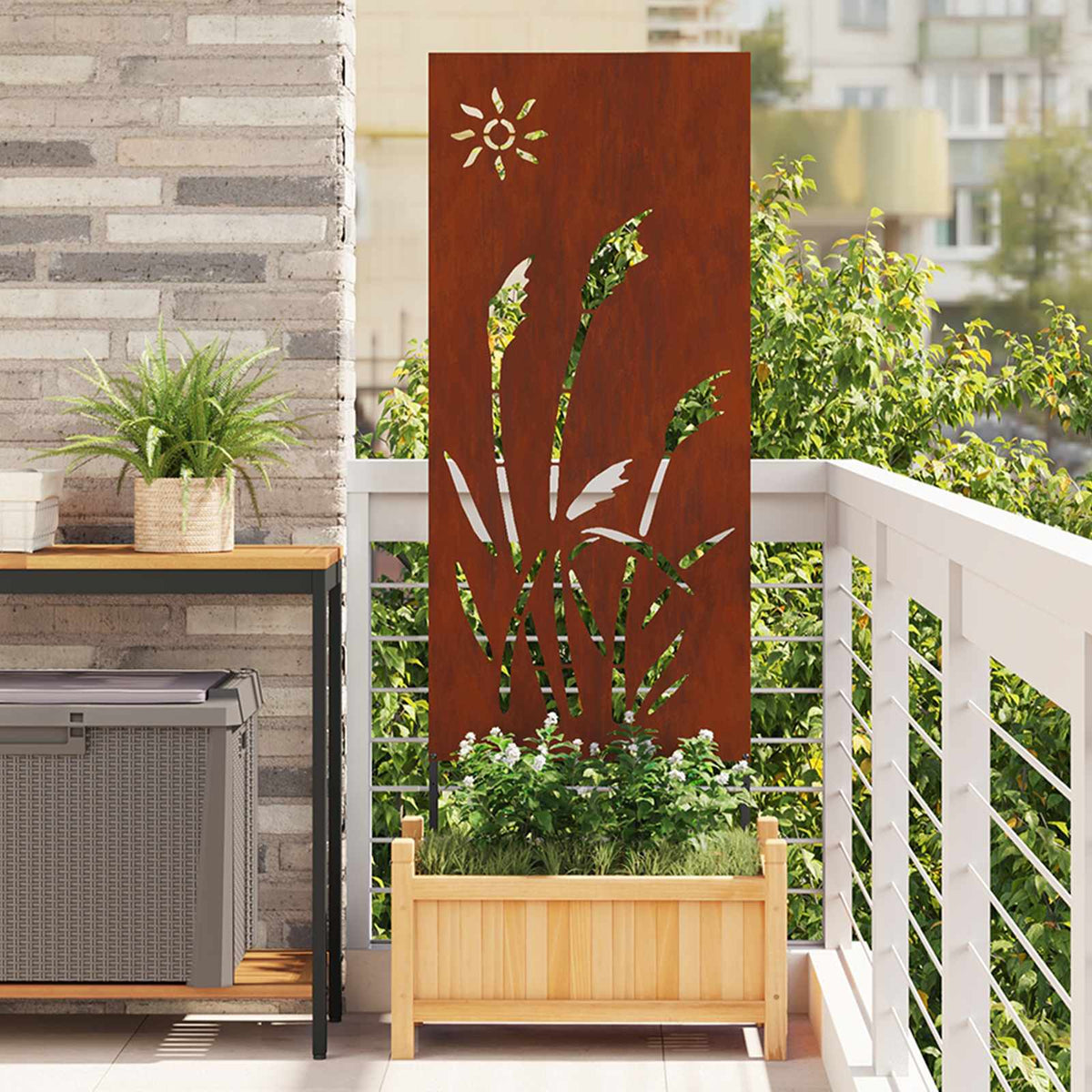 Écran De Confidentialité De Jardin Fretwork Argenté