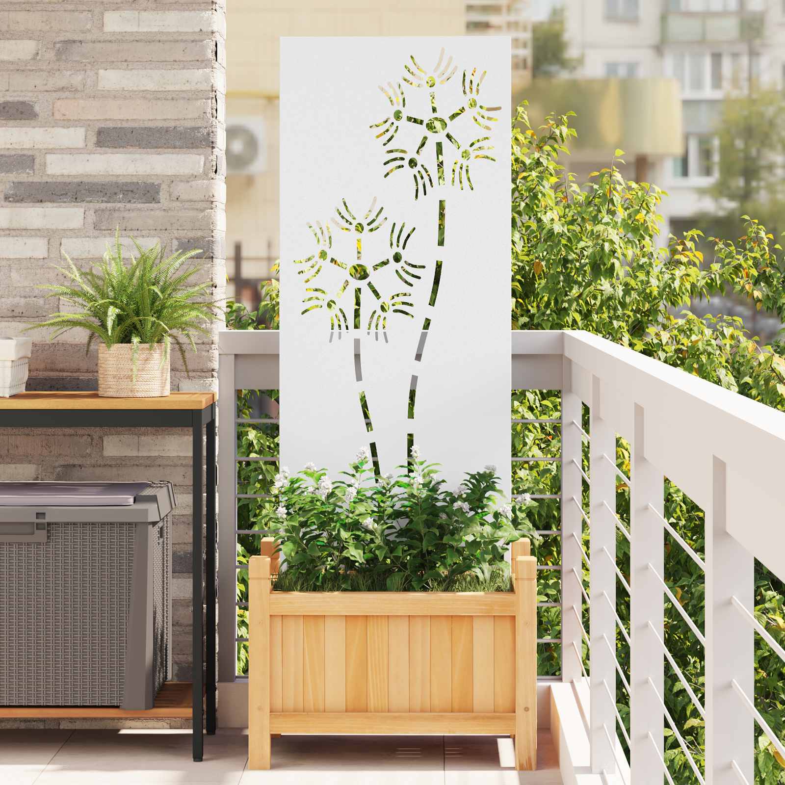 Écran De Confidentialité De Jardin Fretwork Argenté