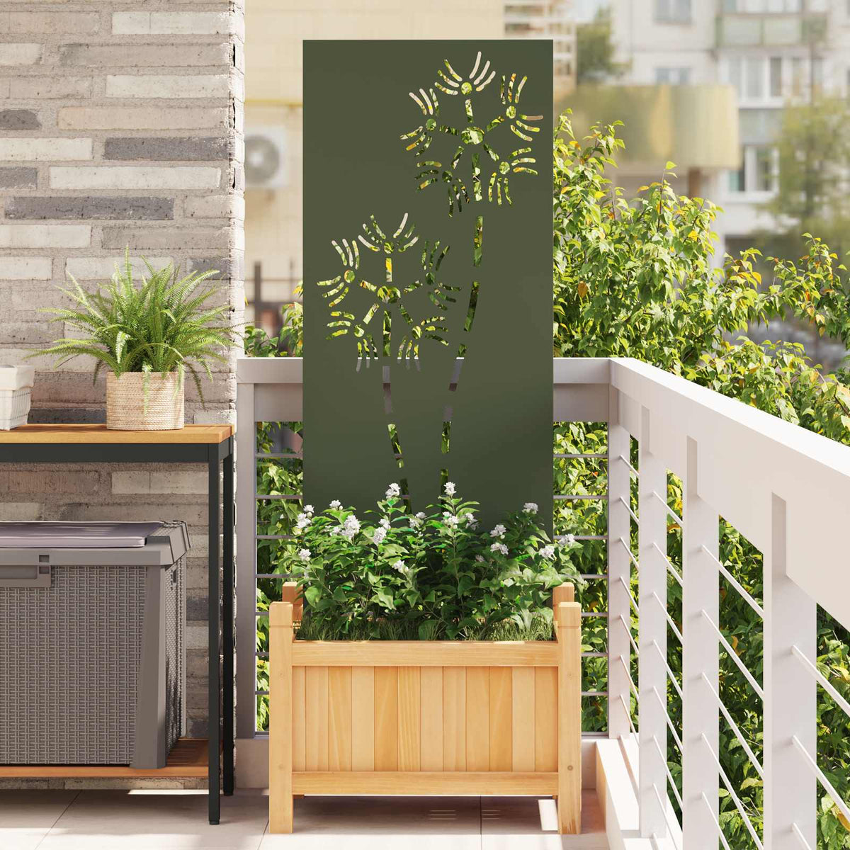 Écran De Confidentialité De Jardin Fretwork Argenté