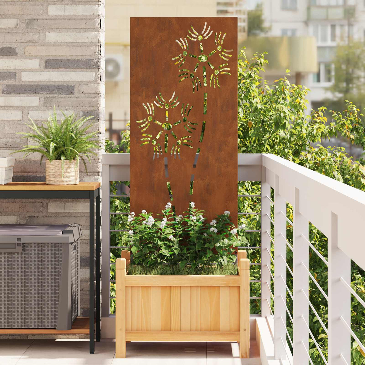 Écran De Confidentialité De Jardin Fretwork Argenté