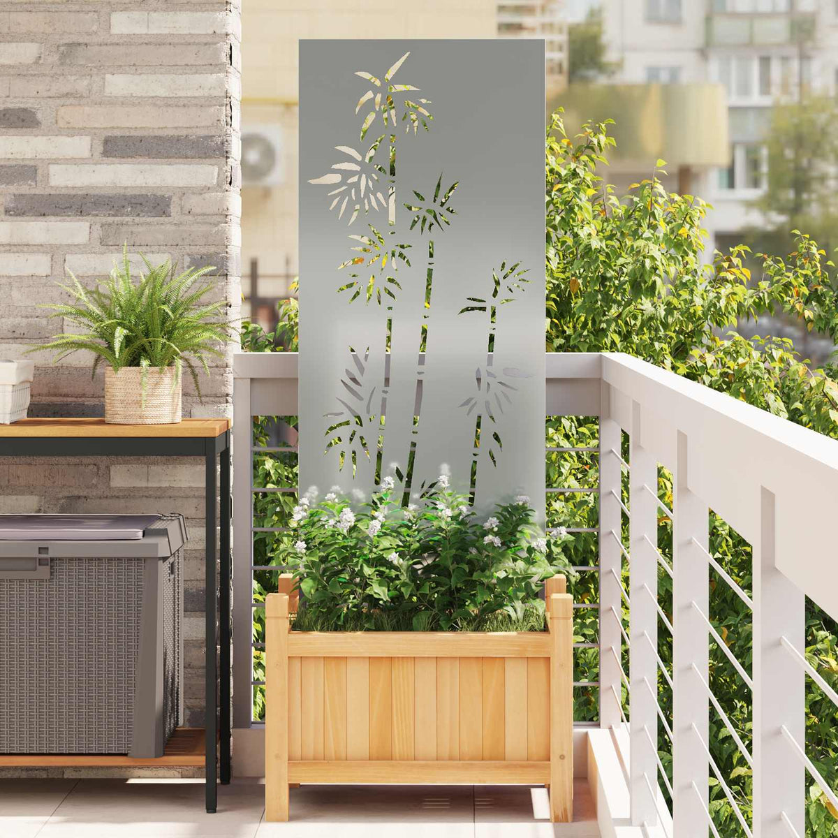 Écran De Confidentialité De Jardin Fretwork Argenté
