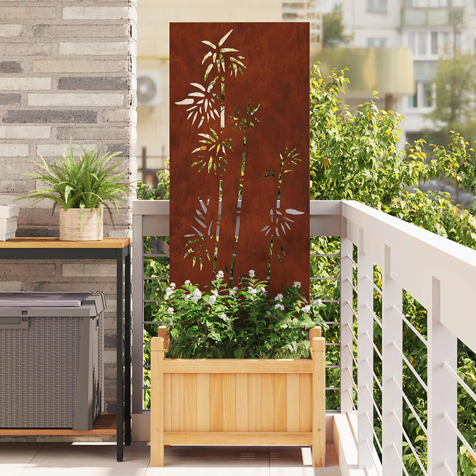 Écran De Confidentialité De Jardin Fretwork Argenté