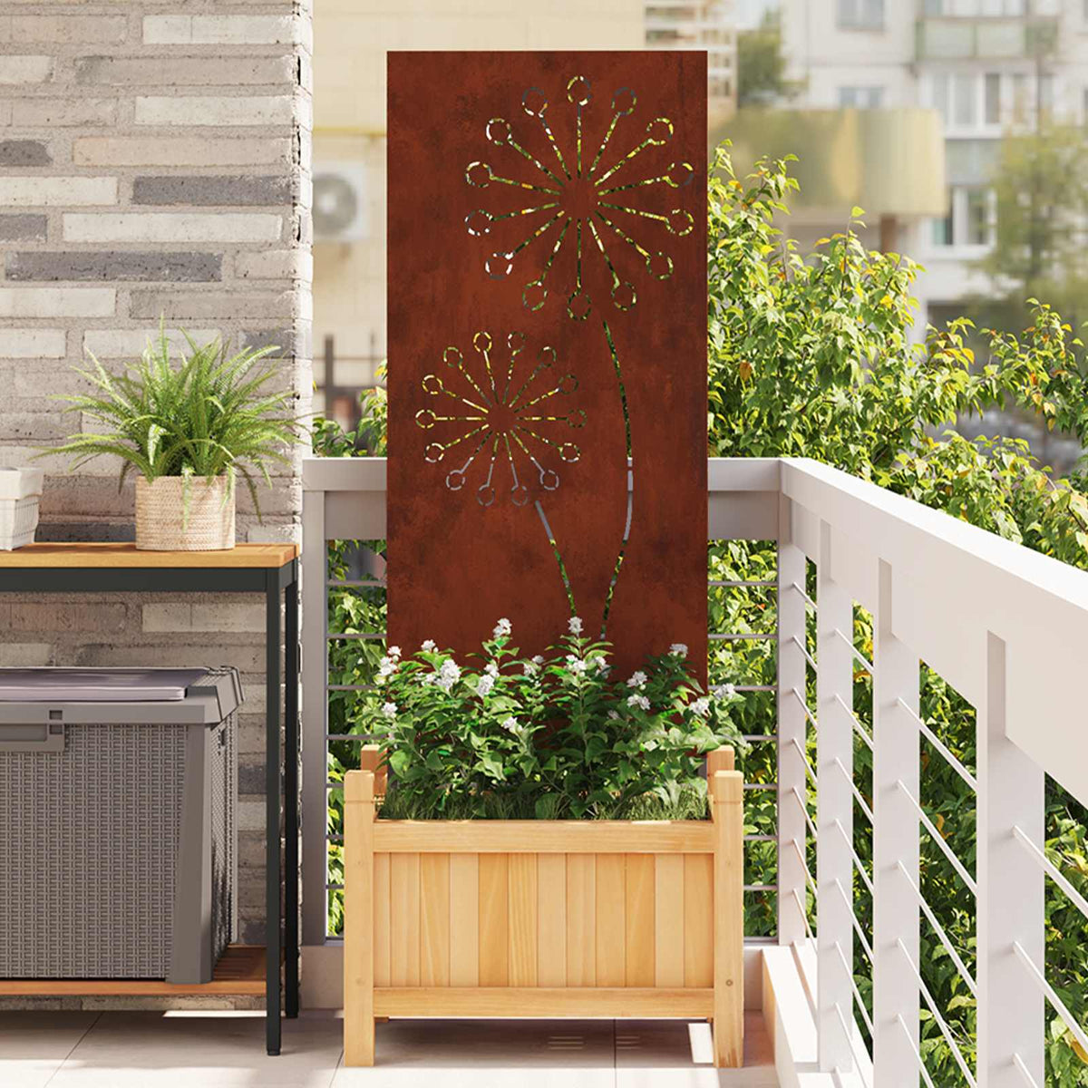 Écran De Confidentialité De Jardin Fretwork Argenté
