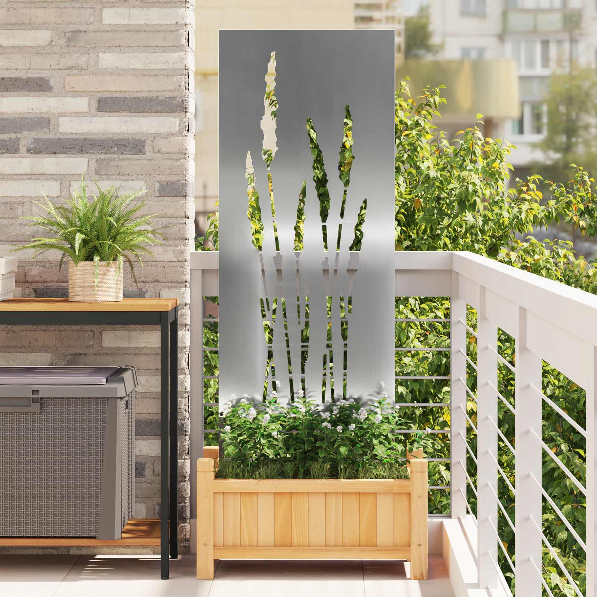 Écran De Confidentialité De Jardin Fretwork Argenté